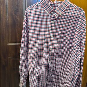 Vineyard Vines Men’s Red and Blue Checkered Button Down Shirt